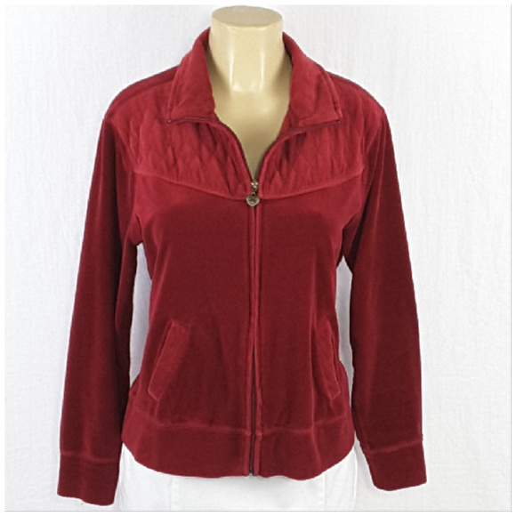 Three Hearts Jackets & Blazers - THREE HEARTS, Zip Front Velour Jacket, size Large